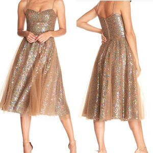 Dress the Population Ensley Sequined tulle Dress size small